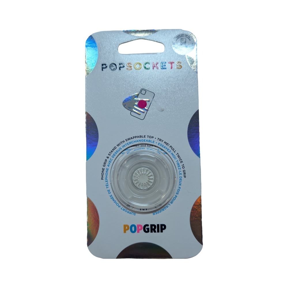 10-N PopSocket PopGrip Phone Grip & Stand - Clear